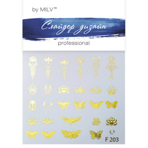 MILV Слайдер-дизайн MILV F 203 золото фольгированный