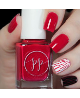 Painted Polish Stamped in Crimson