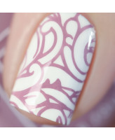 Painted Polish Stamped in Misty Mauve