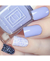 Painted Polish Stamped in Periwinkle