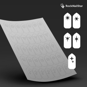 RockNailStar Трафарет для ногтей RockNailStar Трафарет-мини Блеск