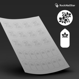 RockNailStar Трафарет для ногтей RockNailStar Трафарет-мини Орхидеи