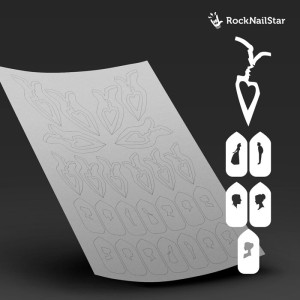 RockNailStar Трафарет для ногтей RockNailStar Трафарет-мини Профили