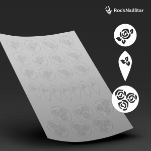 RockNailStar Трафарет для ногтей RockNailStar Трафарет-мини Розы