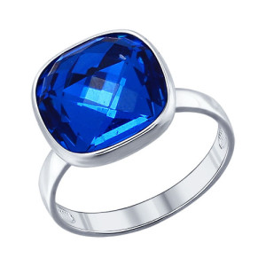 SOKOLOV Кольцо SOKOLOV из серебра с синим кристаллом Swarovski 94011361