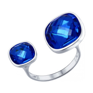 SOKOLOV Кольцо SOKOLOV из серебра с синими кристаллами Swarovski 94011365