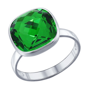 SOKOLOV Кольцо SOKOLOV из серебра с зеленым кристаллом Swarovski 94011877