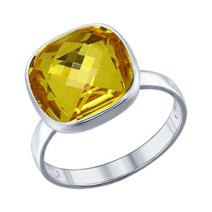 SOKOLOV Кольцо SOKOLOV из серебра с желтым кристаллом Swarovski 94011364