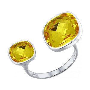 SOKOLOV Кольцо SOKOLOV из серебра с желтыми кристаллами Swarovski 94011368