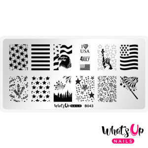 Whats Up Nails Пластина для стемпинга Whats Up Nails B043 Stars and Stripes