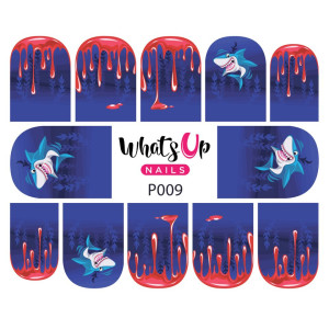 Whats Up Nails Слайдер-дизайн Whats Up Nails P009 Shark Attack