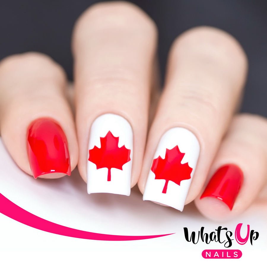 Трафарет для ногтей Whats Up Nails Трафарет Канадский флаг.